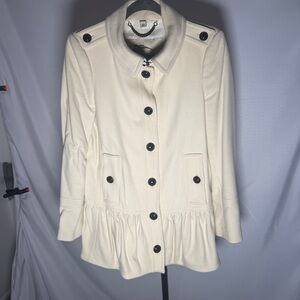 Burberry Cream Trench Coat with Black Buttons